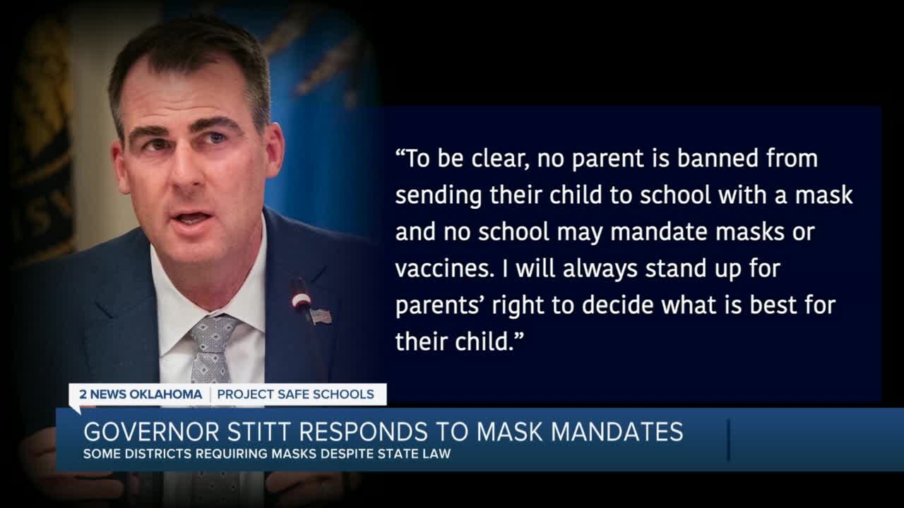 Governor Stitt Responds to M,ask Mandates