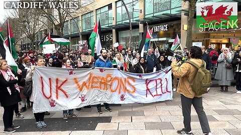 March Pro-Palestinian Protesters Central Library Cardiff