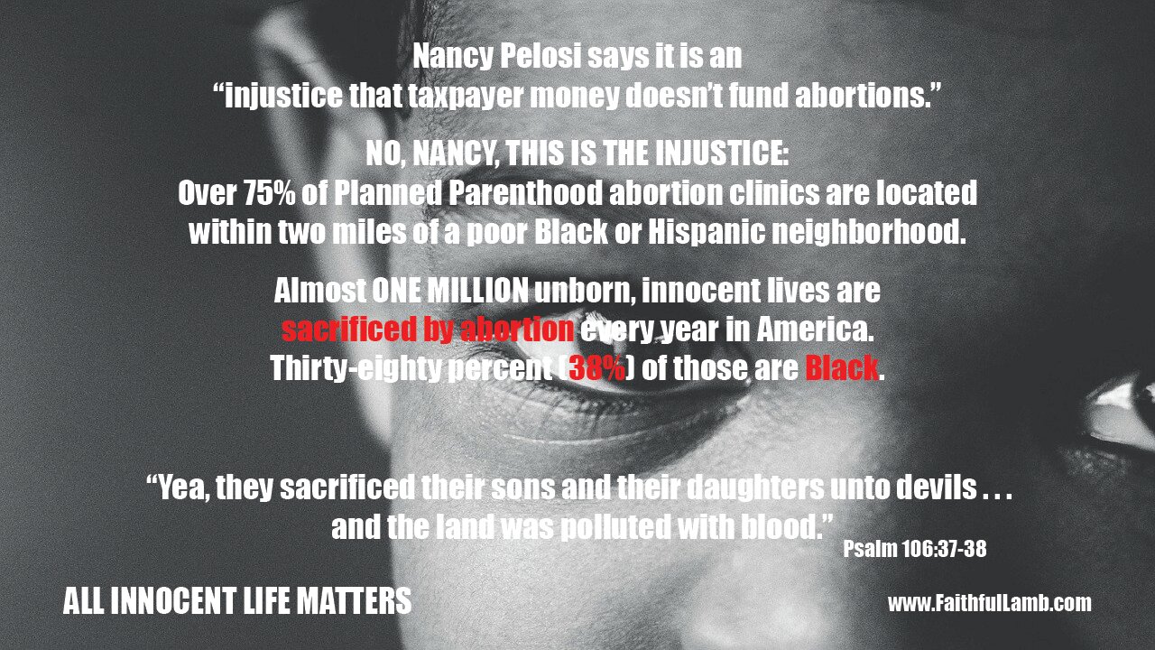 1 MINUTE FOR LIFE. Nancy Pelosi says it is an injustice...