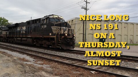 S02E111 Nice Long NS 191 on a Thursday, Almost Sunset (Norfolk Southern, DPU, Freight Car Graffiti)