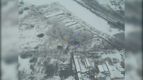 Russian Missile Strike Destroys an underground hangar with weapons & ammunition.
