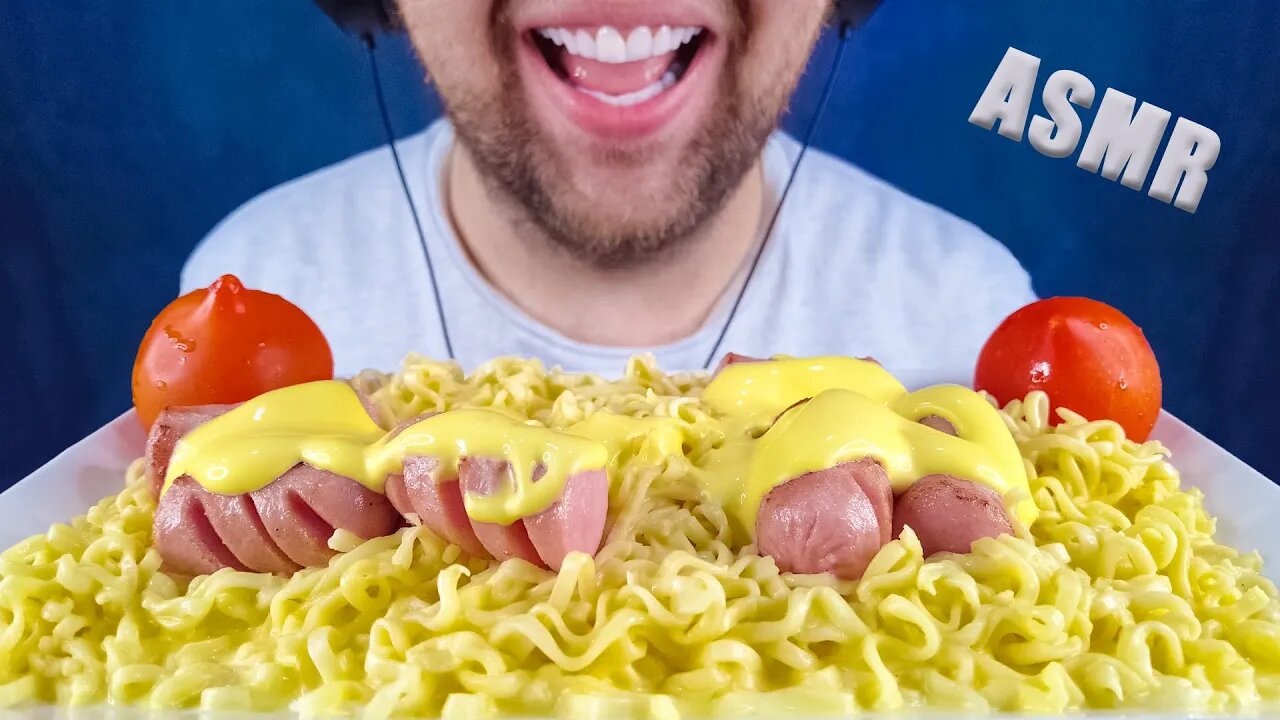 ASMR CHEESE NOODLES & KIELBASA SAUSAGES (EATING SOUNDS) NO TALKING MUKBANG EATING SHOW