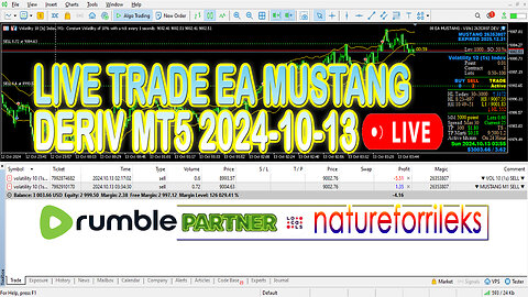 LIVE TRADE EA MUSTANG ON DERIV MT5 2024-10-13