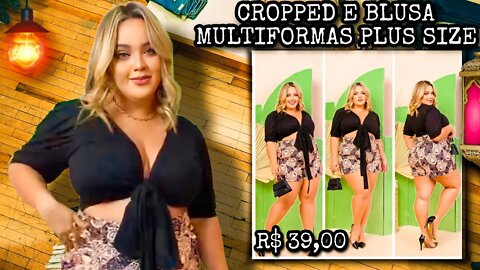 ✔️ CROPPED BLUSA TOP PLUS SIZE MULTIFORMES CONJUNTO COMPLETO