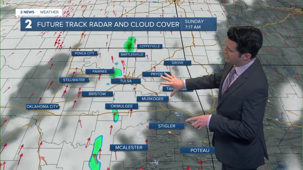 Isolated showers Sunday