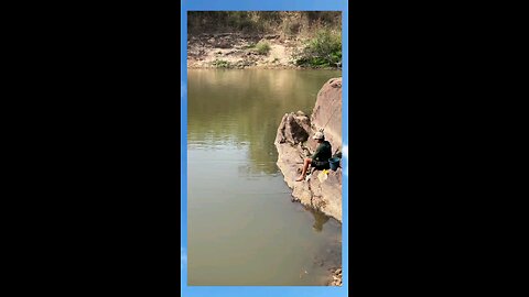 fishing in the lake and frying fish