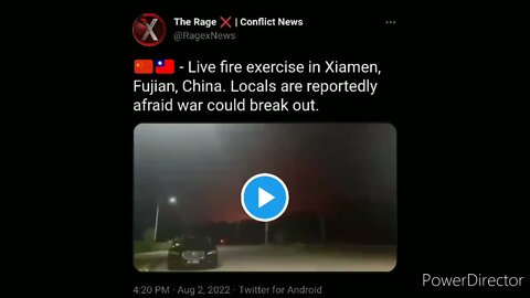 Live fire exercise in Xiamen, Fujian, China. Locals are reportedly afraid war could break out.