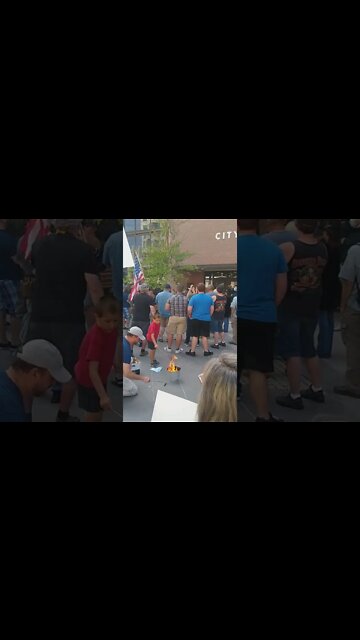 Mask Burning Protest at Boise City Hall