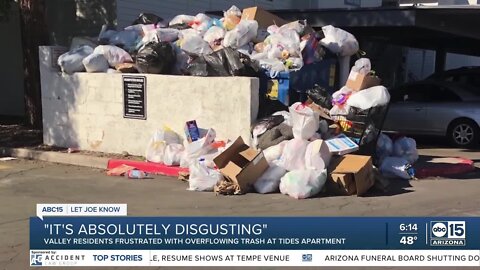 Some Valley residents frustrated by overflow trash at apartment complex