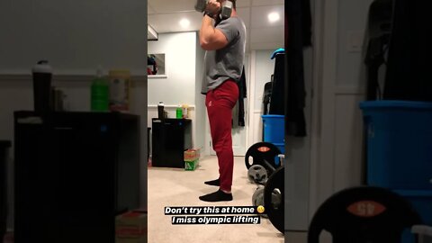 Dumbbell press squat olympic lifting at home