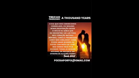 A Thousand Years (Trecho Traduzido)