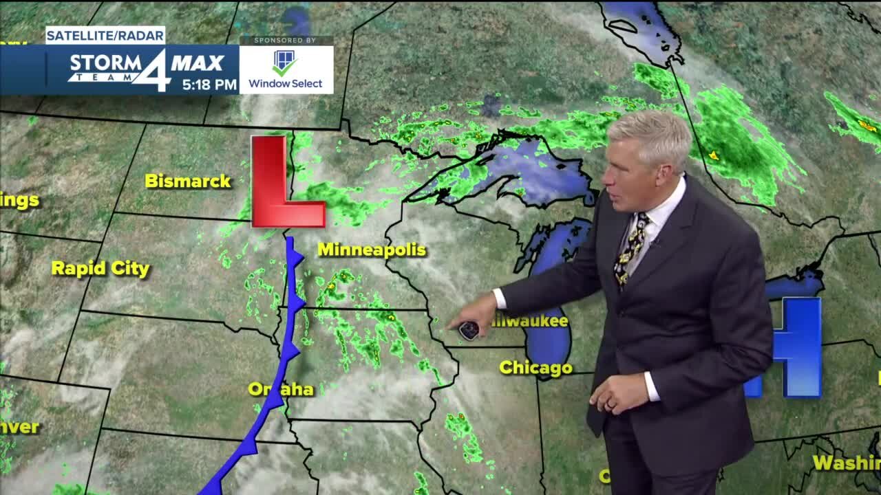 Humid Friday night with a chance of rain