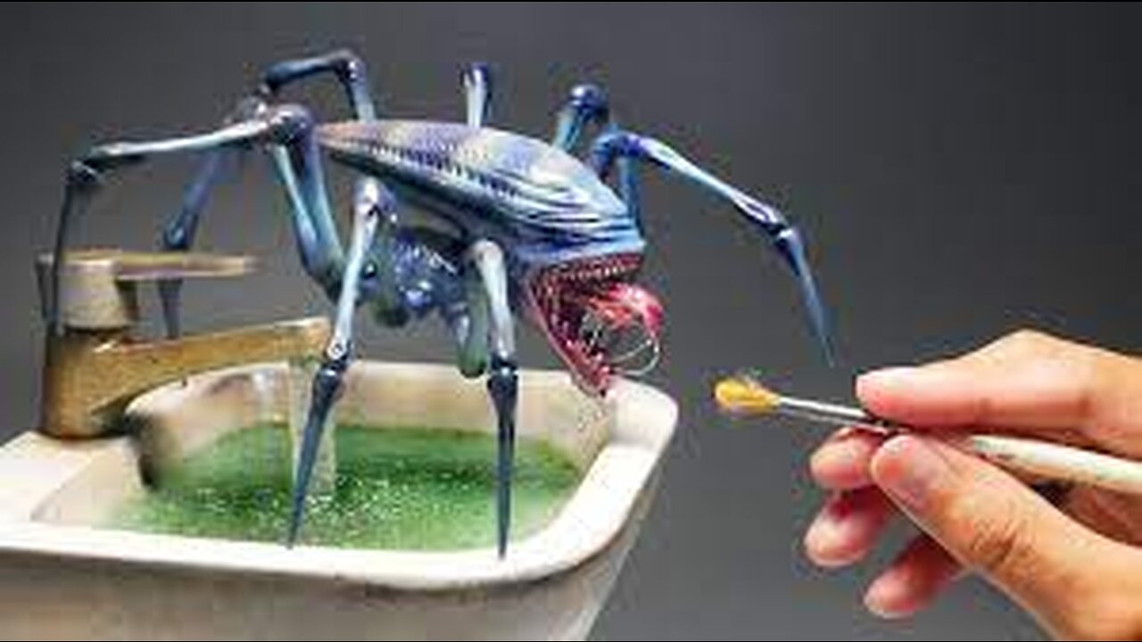 How To Make Alien Spider In The Sink with Polymer clay, Epoxy Resin and UV Resin