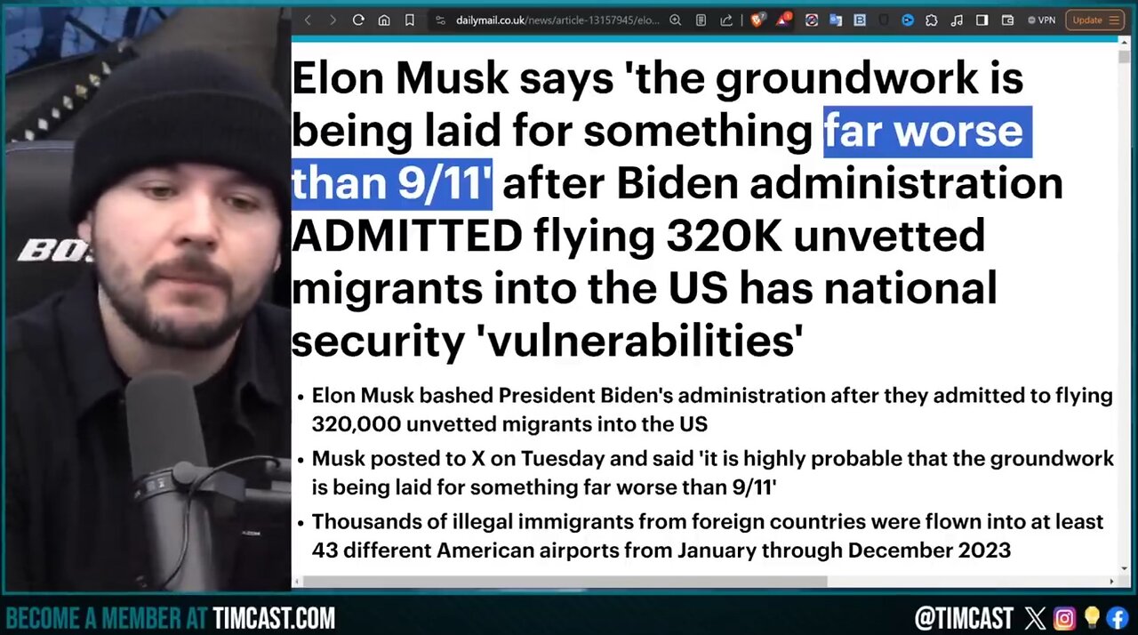 WW3 Update: Elon Musk Warns Of Something WORSE THAN 9 11 After Biden ADMITS To Smuggling 320k Illegal Immigrants 22m