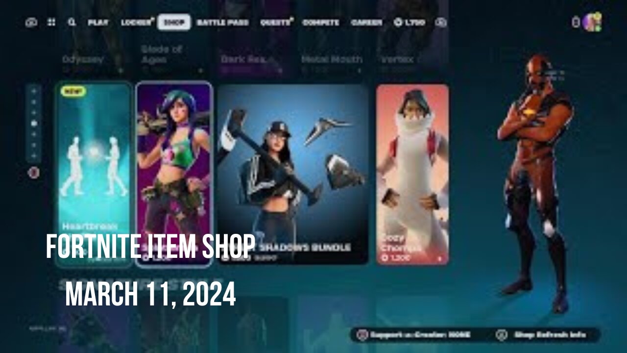 Fortnite Item Shop|March 11, 2024(*New* Heartbreak Shuffle Emote)