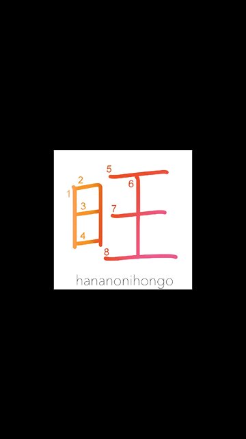 旺- flourishing/successful/vigorous/beautiful -Learn how to write Japanese Kanji 旺 -hananonihongo.com
