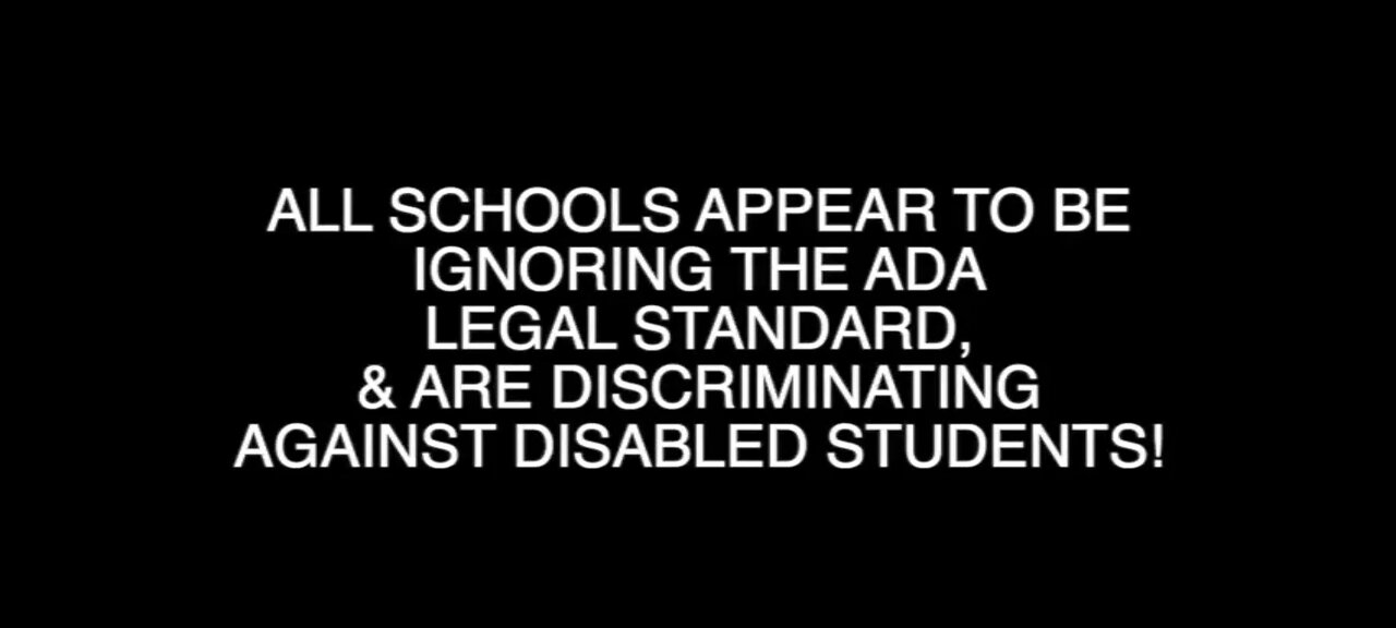 ALL SCHOOLS ARE AVOIDING ADA COMPLIANCE!