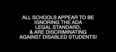 ALL SCHOOLS ARE AVOIDING ADA COMPLIANCE!