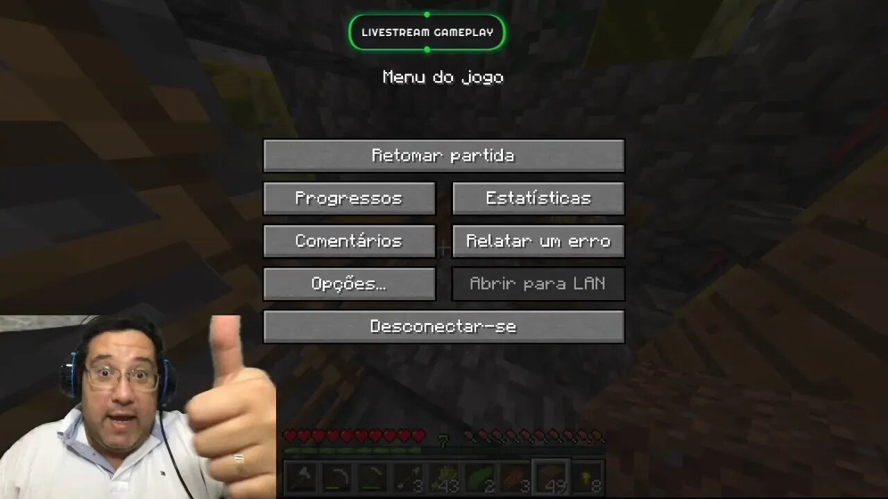 Live de Minecraft 1 hora para pegar Diamantes #pai_eoroper #eoroper 100% Survival sem Bau