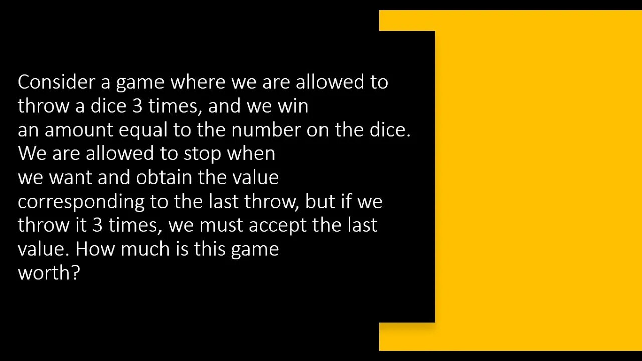 interview question: dice 3 times payoff