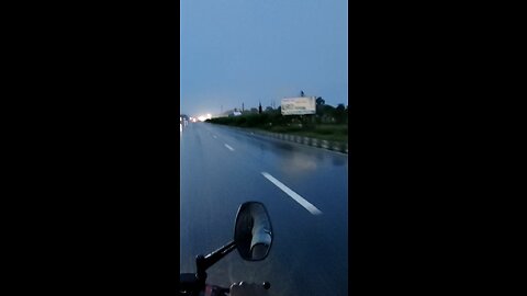 Bike driving rain