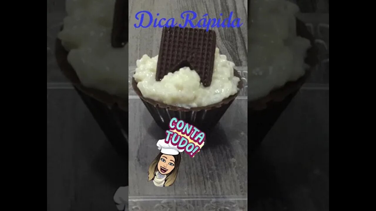 [INCRIVEL] Arroz doce no Copinho de Chocolate | TA VENDENDO MUITO | Dica Rápida da Mi - #SHORTS​