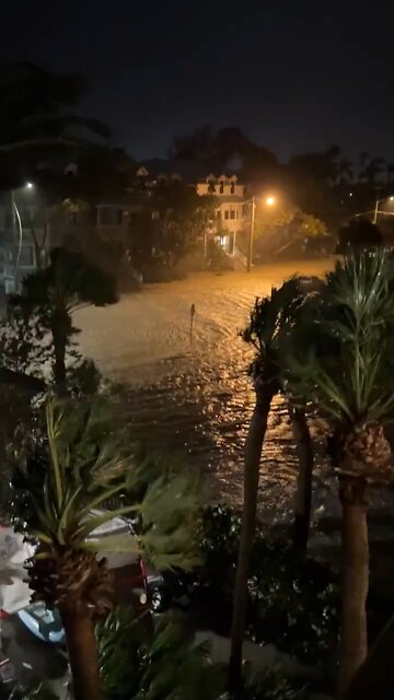 Storm surge on the southwest side of Key West Hurricane Ian