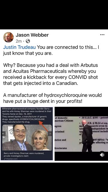 Trudeau’s deal with Big Pharma & the Murder of Barry & Honey Sherman