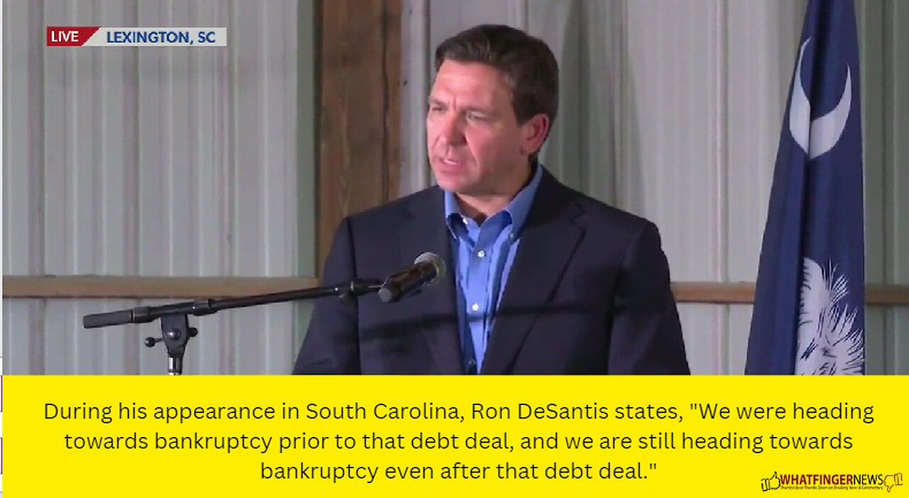During his appearance in South Carolina, Ron DeSantis states, We were heading towards