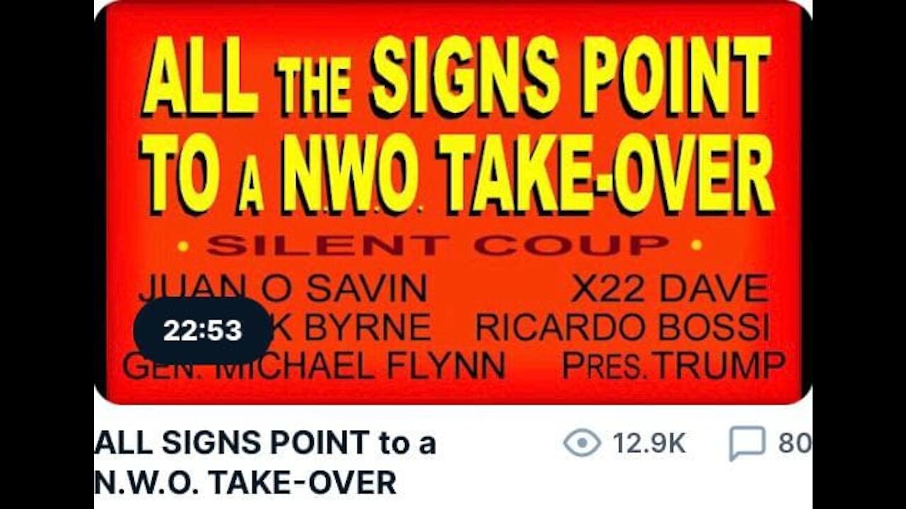 ALL SIGNS POINT to a N.W.O. TAKE-OVER (Captioned)
