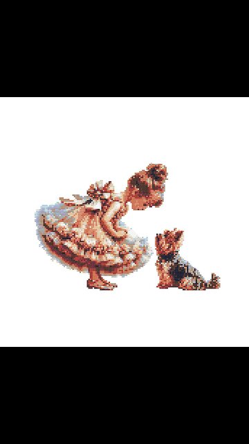 LITTLE GIRL WITH A DOG Cross Stitch Pattern by Welovit | welovit.net | #welovit