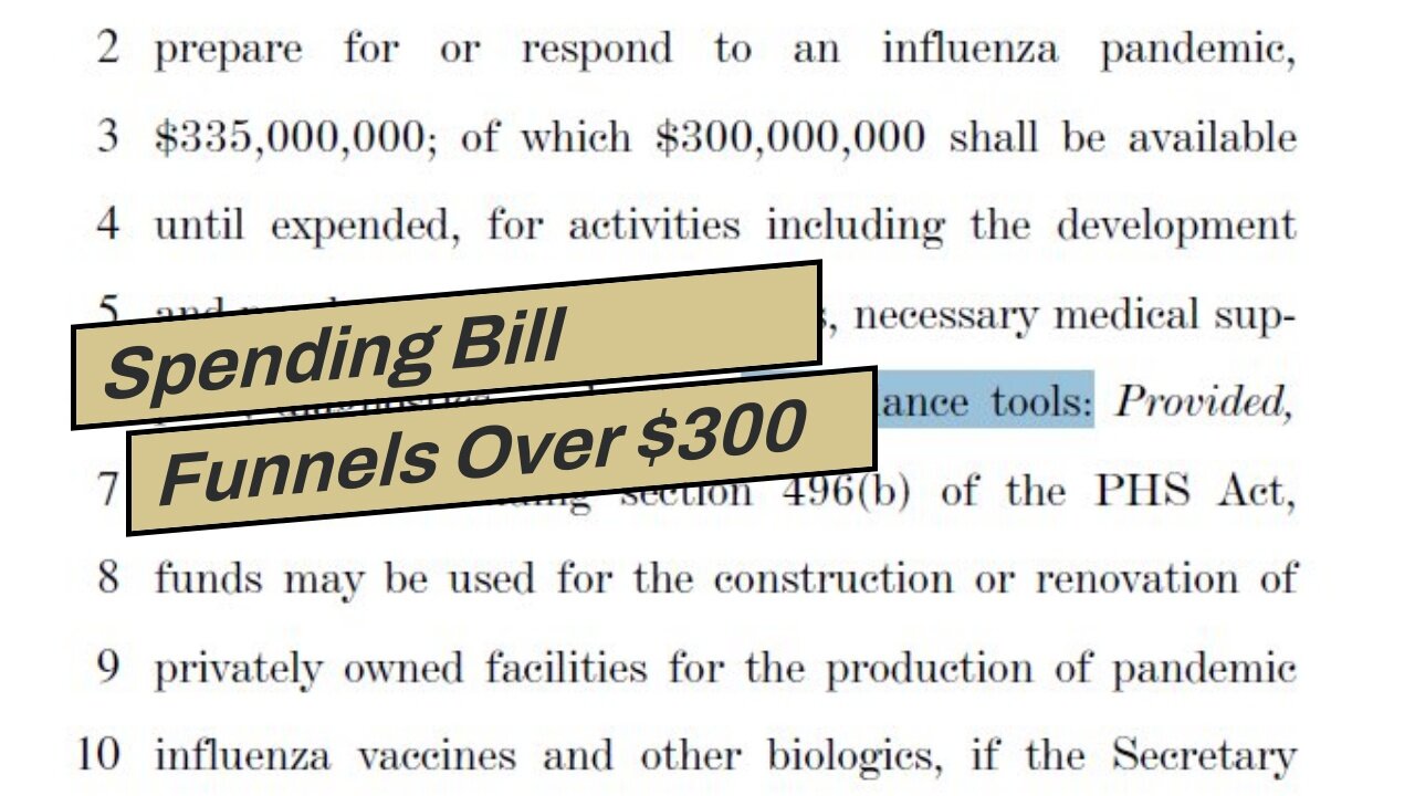 Spending Bill Funnels Over $300 Million Related To A Future Flu Pandemic, Including For ‘Survei...