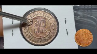 MOEDA 20 RÉIS DE 1908 DE BRONZE - VINTÉM POUPADO, VINTÉM GANHO - DETALHES E VALORES ATUALIZADOS