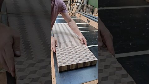 Couple awesome 3D cube end grain cutting boards #shortsvideo #shortvideo #shorts #short #woodwork