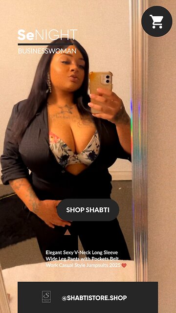 Elegant Business One Piece V-Neck Long Sleeve Wide Leg Pockets Pants With Belt❤️‍🔥