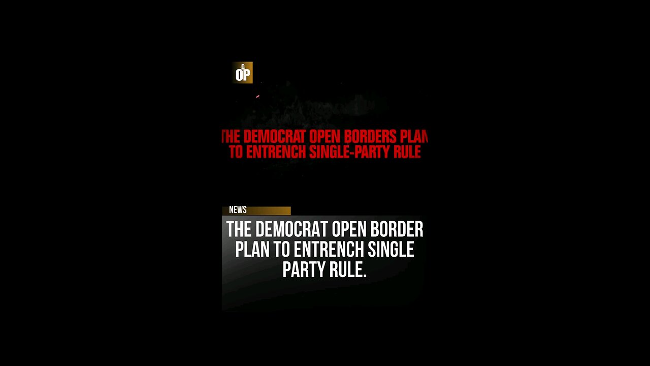 DEMOCRATS OPEN BORDER PLAN FOR ONE PARTY RULE