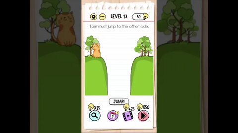 Brain Test Tricky Puzzles Level 13 Tom must jump to the other side.