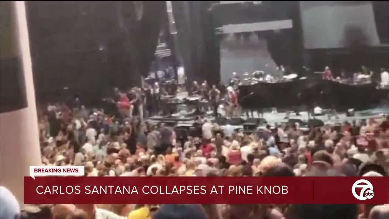 Carlos Santana collapses onstage during Pine Knob concert