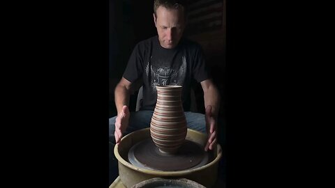 Tri-color Slip Decorated Vase