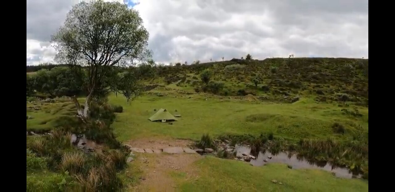 Tensioning the lanshan 2 tent. Wildcamping Dartmoor