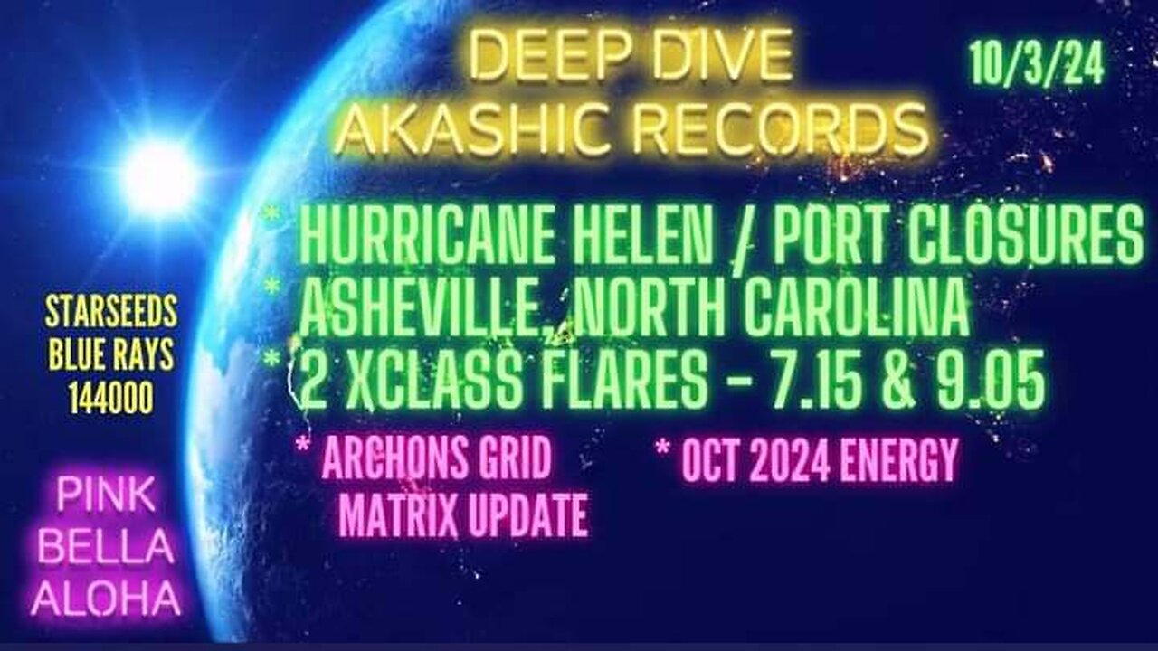 Hurricane Helene * Asheville North Carolina * SOLAR Flares * ARCHONS & The Matrix