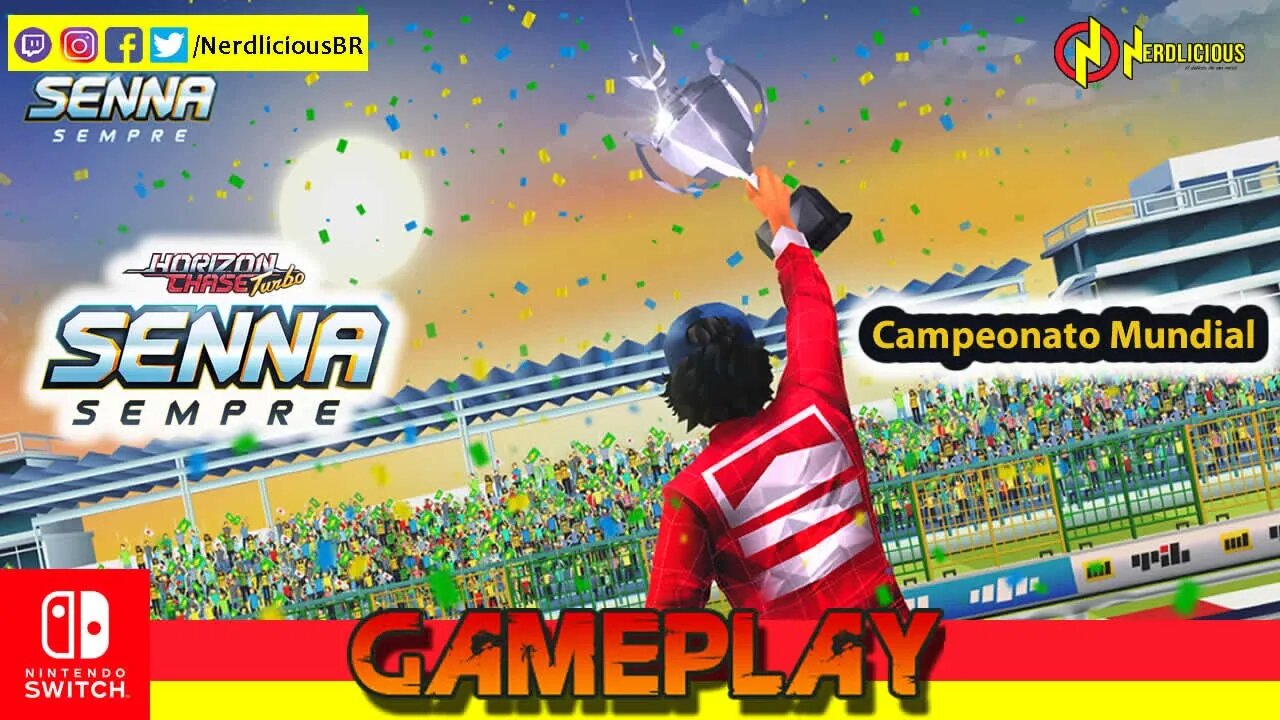 🎮 GAMEPLAY! Jogamos o Campeonato Mundial da DLC SENNA SEMPRE em HORIZON CHASE no Nintendo Switch!