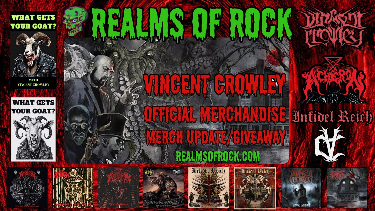 Realms Of Rock Store Update 9/21/24: Vincent Crowley, Acheron, Infidel Reich, Banner Giveaway