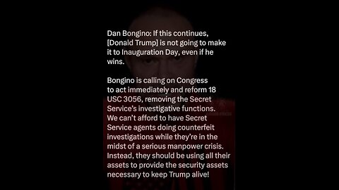 Dan Bongino calls on Congress to reform the Secret Service's investigative functions.