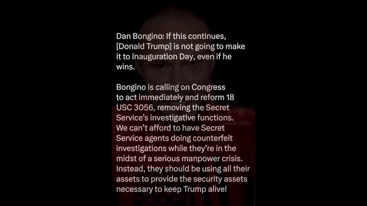 Dan Bongino calls on Congress to reform the Secret Service's investigative functions.