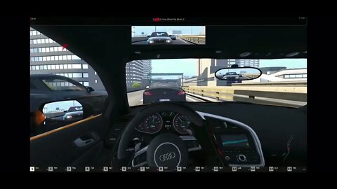 Driving thru traffic in Audi R8, surrounded by BMWs (assetto corsa)