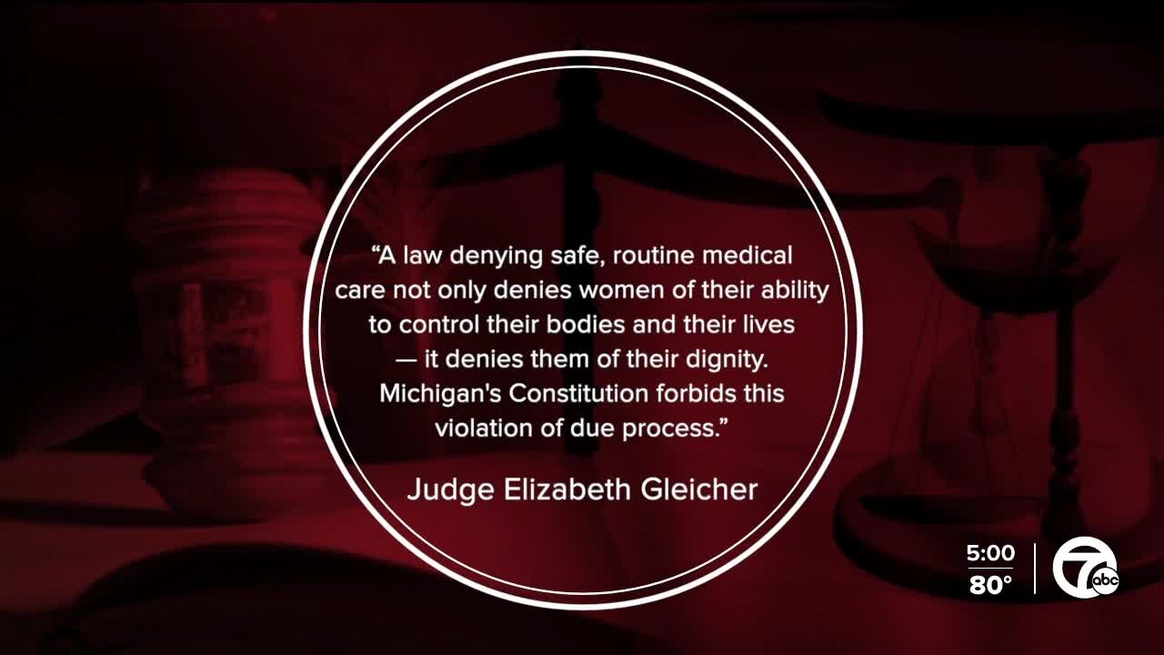 Judge strikes down 1931 Michigan law criminalizing abortion