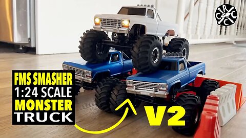 FMS Smasher V2 1:24 Monster Truck - Fun Indoor Basher and Racer