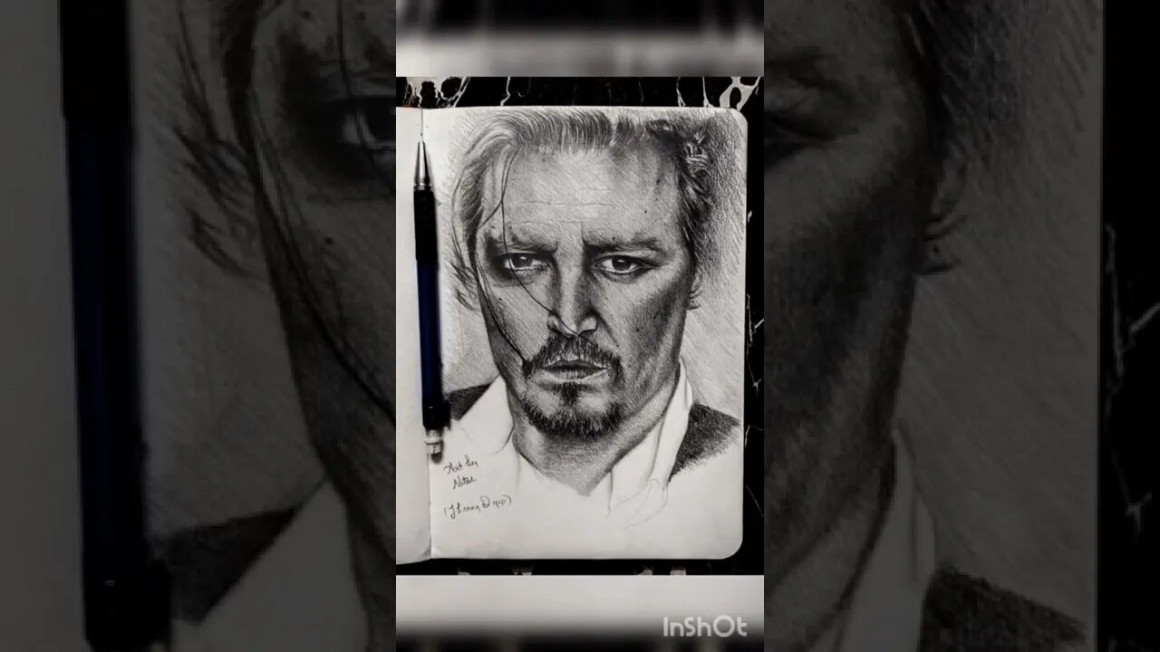 Outline v/s sketch(JHONNY DEPP) #shorts #ytshorts #draw #follow #sketch #shortvideo #jhonnydepp