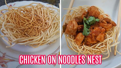 5 Minute Chicken on Noodles Nest Recipe for Busy Home Cooks